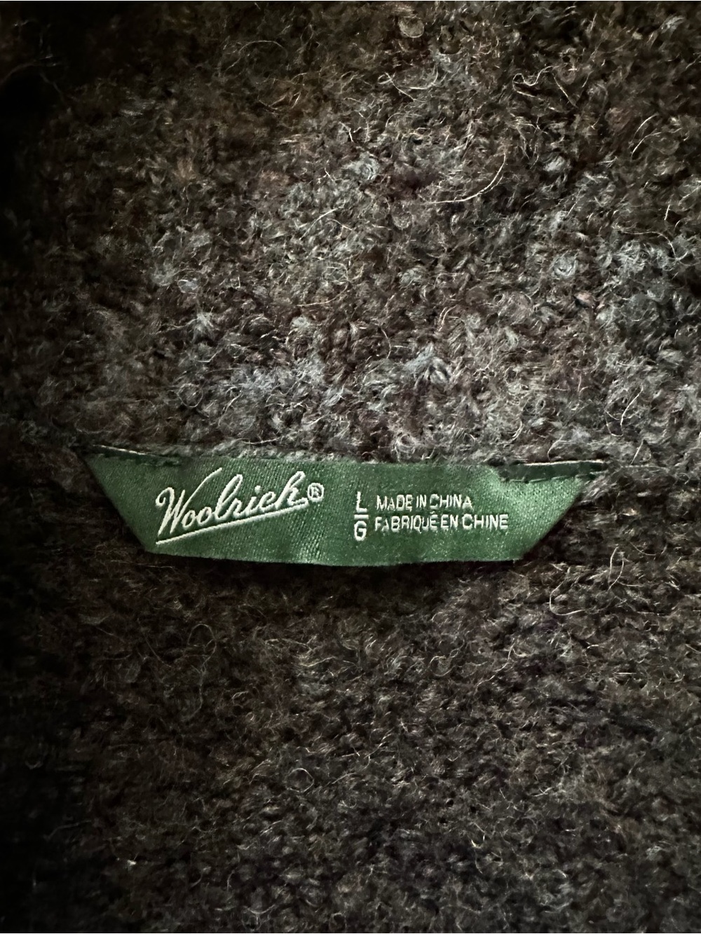 Vintage Woolrich Space Dye Shawl Cardigan Sweater Size L - Picture 7 of 9